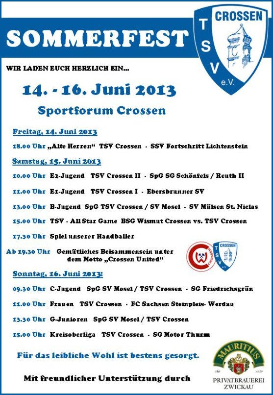 TSV Crossen Sommerfest 2013